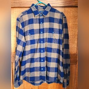 Large Brown and Blue Flannel by J. CREW in Excellent Used Condition.